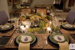 MESA DE NATAL DECORADA COM FRUTAS